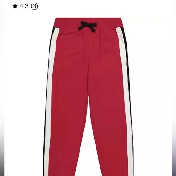 NAUTICA Boys Side Stripe Fleece Joggers Red, Black, White Size M 5 NWT - Picture 6 of 7